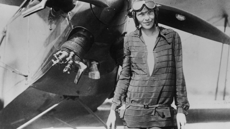 Amelia Earhart in flight gear