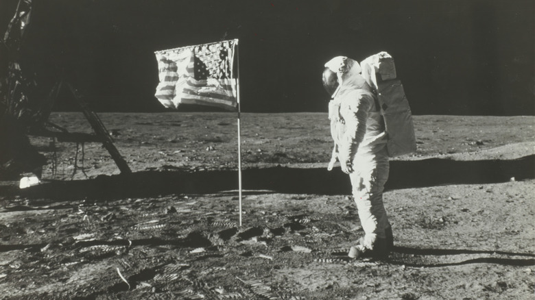 Buzz Aldrin on the moon