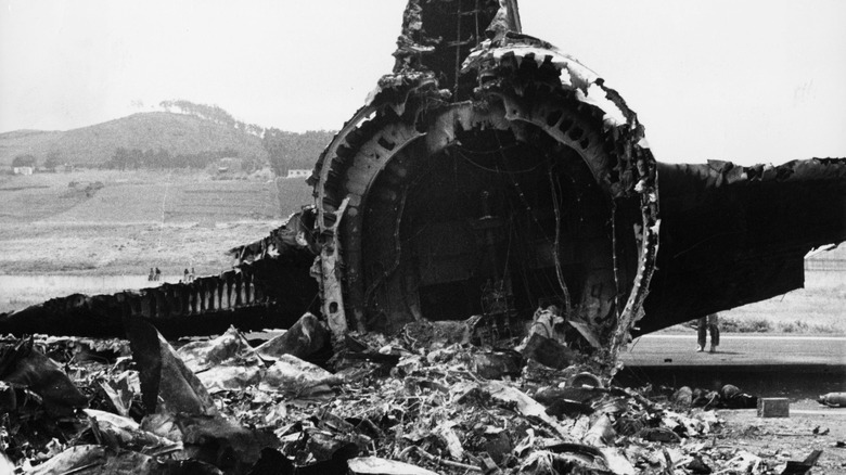 wreckage of Pan Am Flight 1736