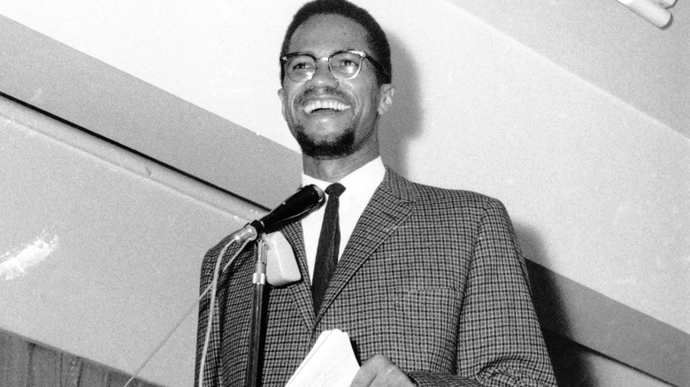 Malcolm X giving a speech