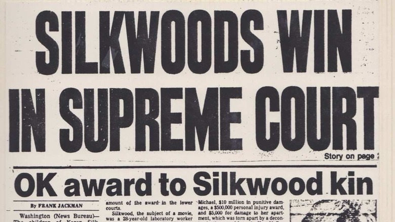 Headline about the Silkwoods' win in court