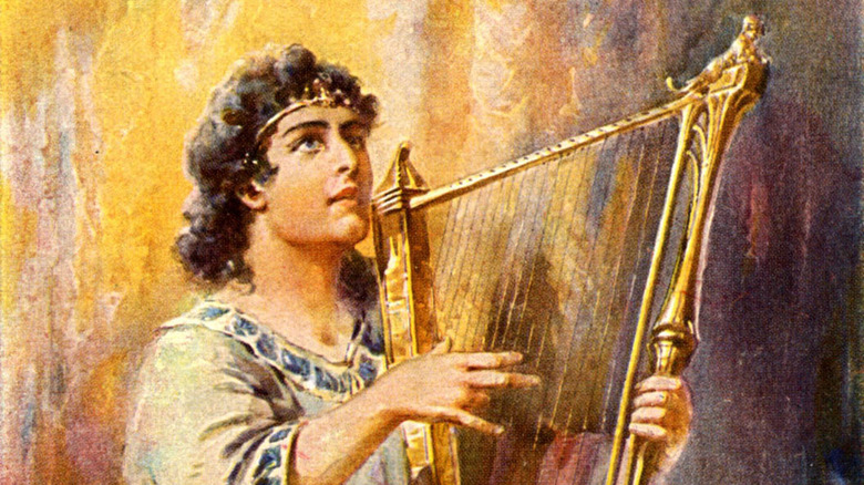 King David playing music