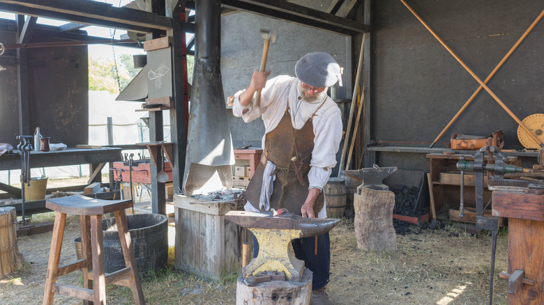 Blacksmith working Renaissance fair