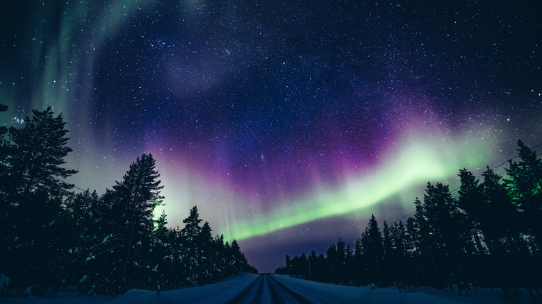 Aurora borealis in Lapland, Finland