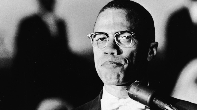Activist Malcolm X speaking in the 1960s