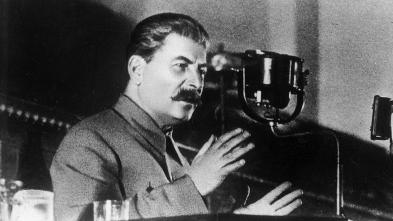 Joseph Stalin looks angry while gesticulating
