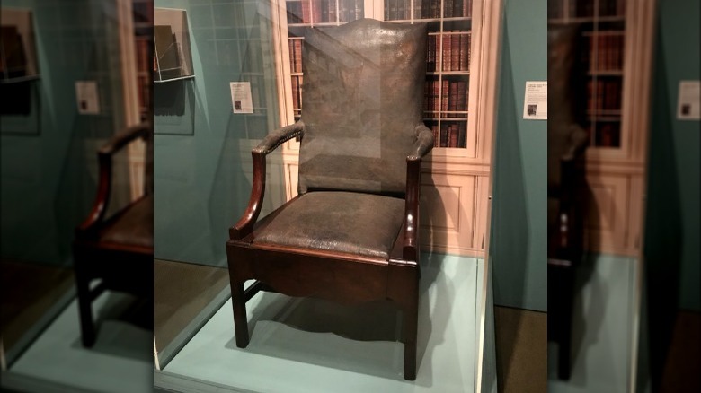 Exhibit of Ben Franklin's step stool library chair