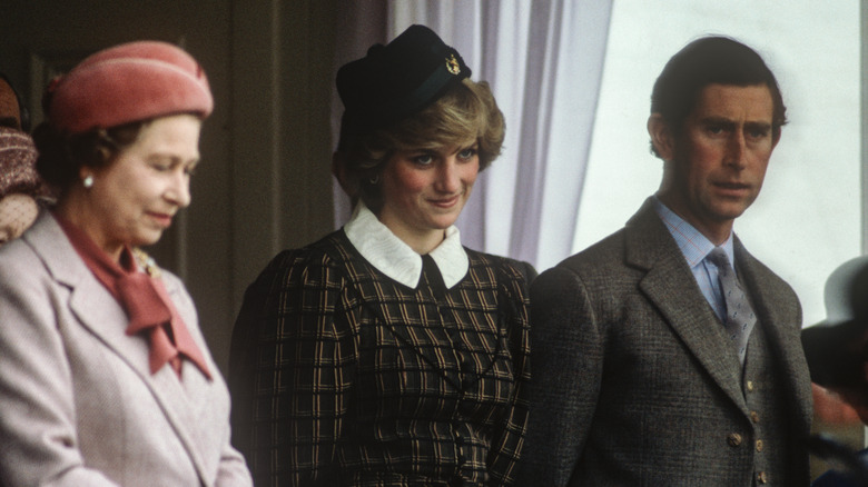 Princess Diana with Prince Charles and Queen Elizabeth