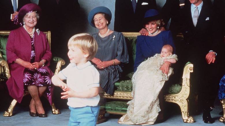 Queen Mother, Queen Elizabeth, Princess Diana Harry christening