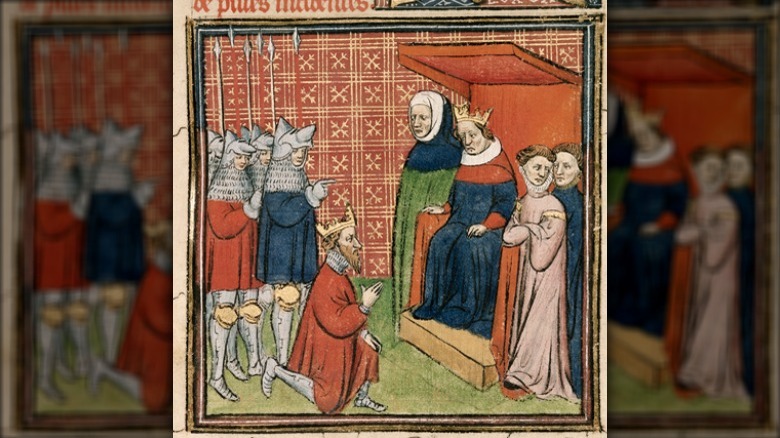 John Balliol, king of Scotland, being brought before Edward I