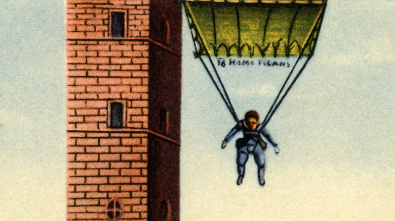 Fausto Veranzio tests da Vinci's parachute