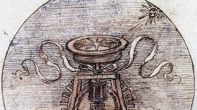 da Vinci's solar power concept sketch