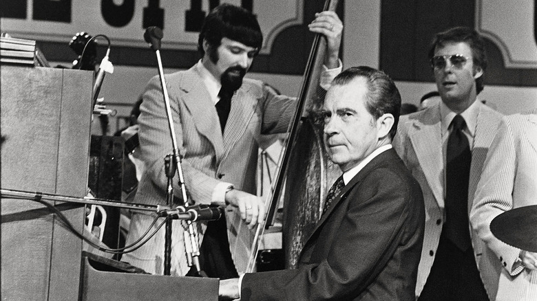 Richard Nixon playing the piano