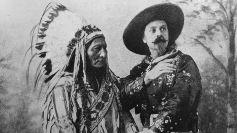 Sitting Bull and Buffalo Bill posing
