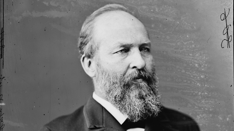 President James Garfield posing for a photo