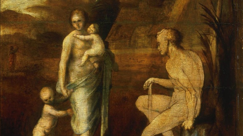 Adam and Eve with Cain and Abel painting
