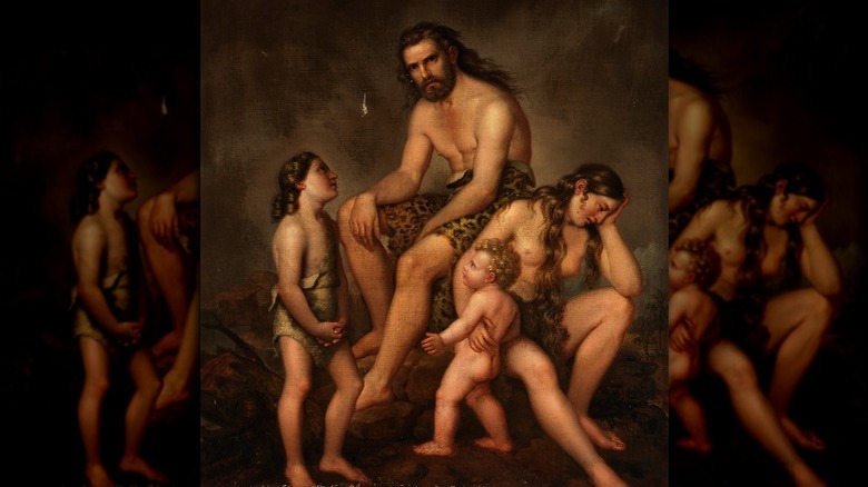 Cain with his family