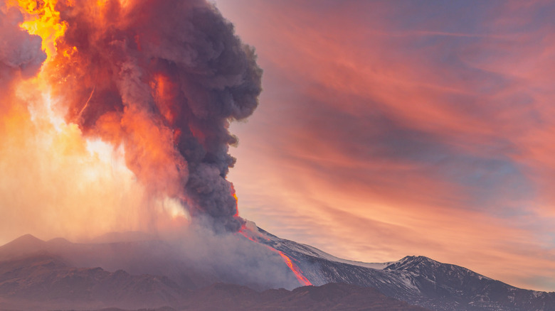 Volcano explodes