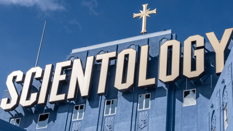 Scientology sign and blue sky