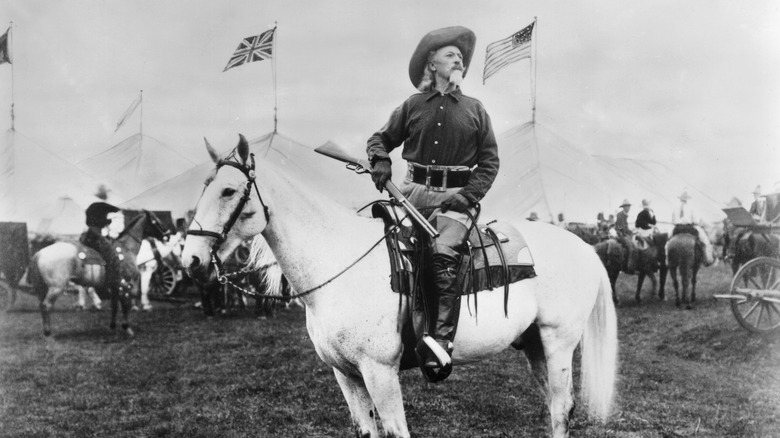 Buffalo Bill in 1900 on horseback