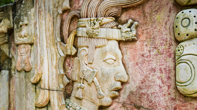 ancient Mayan relief sculpture 