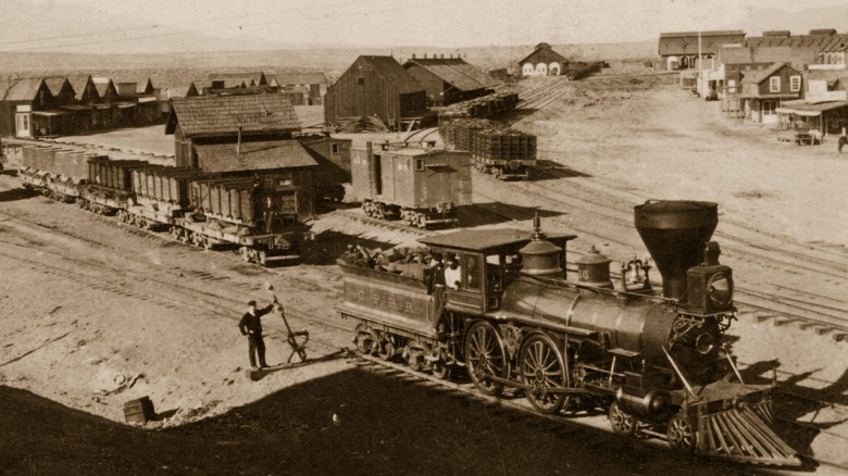 aerial view of mormon settlement