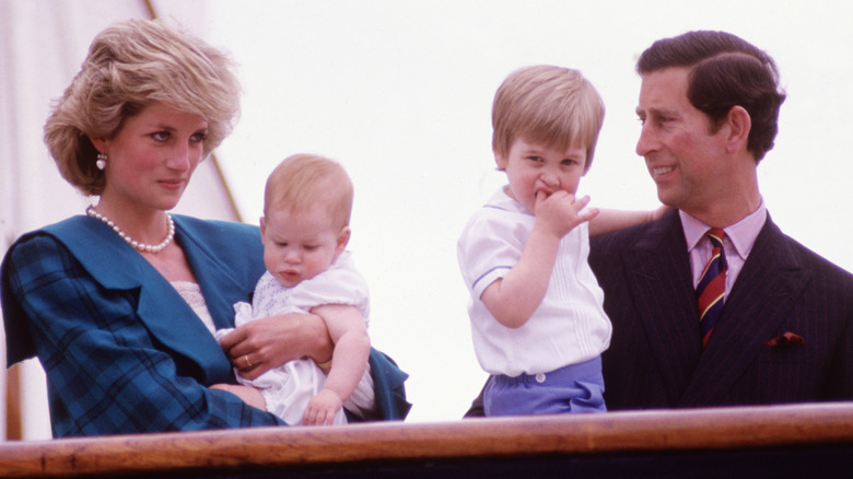 Princess Diana and Prince Charles with young princes