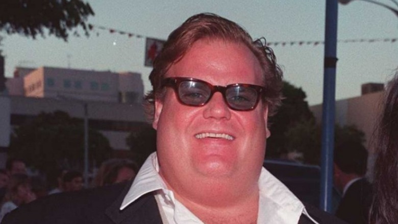 Chris Farley smiling sun glasses