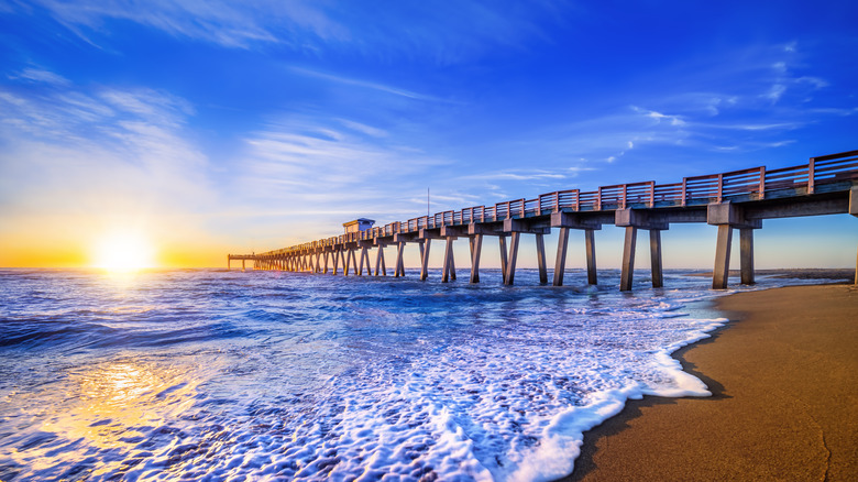a Florida beach with pier