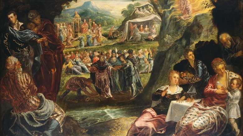 The worship of the golden calf painting