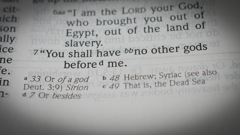 Close up of Deuteronomy 5:7