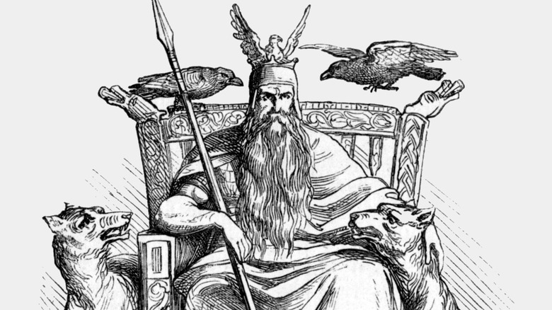 Odin wolves ravens