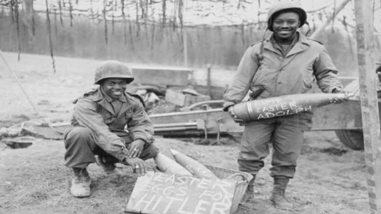 Black combat soldiers on Easter