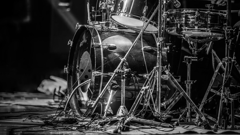 Drum kit at a concert