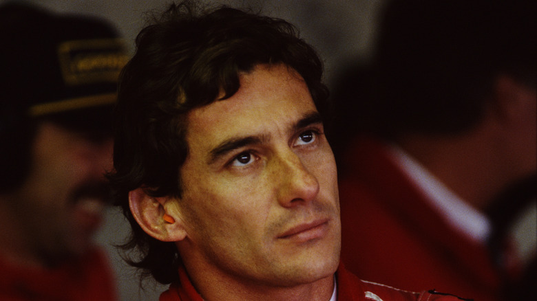 Ayrton Senna looking up