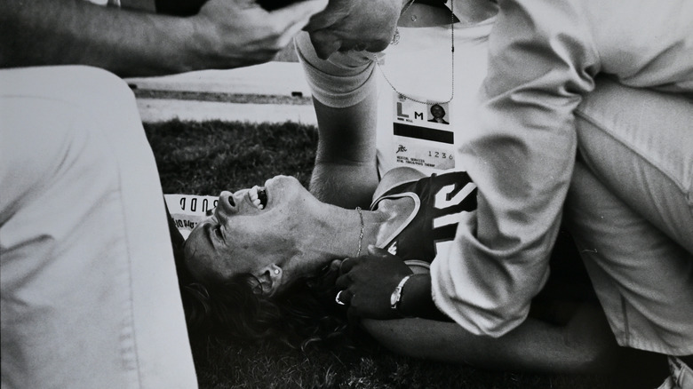 Mary Decker after being knocked over by Zola Budd