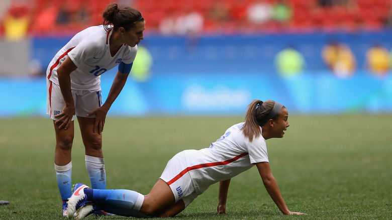 Team USA women's soccer players react to losing on penalties