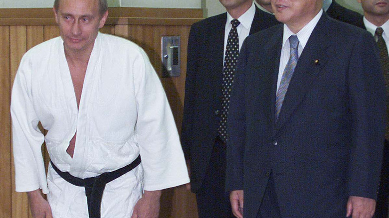Vladimir Putin with black belt