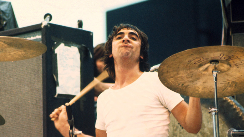 Keith Moon playing drums