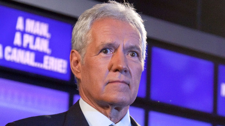 Alex Trebek on Jeopardy! set