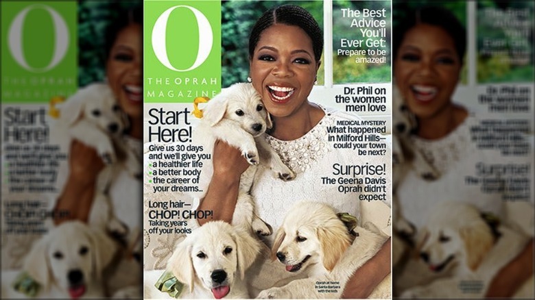 Cover of O Magazine with Oprah and Gracie