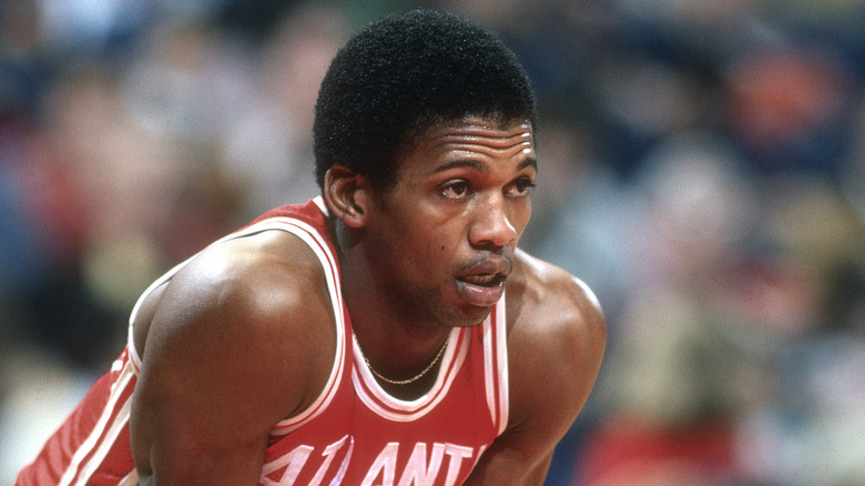 Johnson on the court in 1977