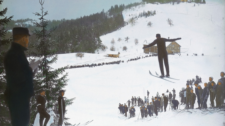 Man doing ski-jump 