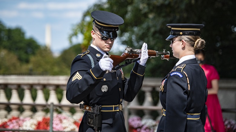 Tomb Guard sentinels perform the Changing of the Guard 