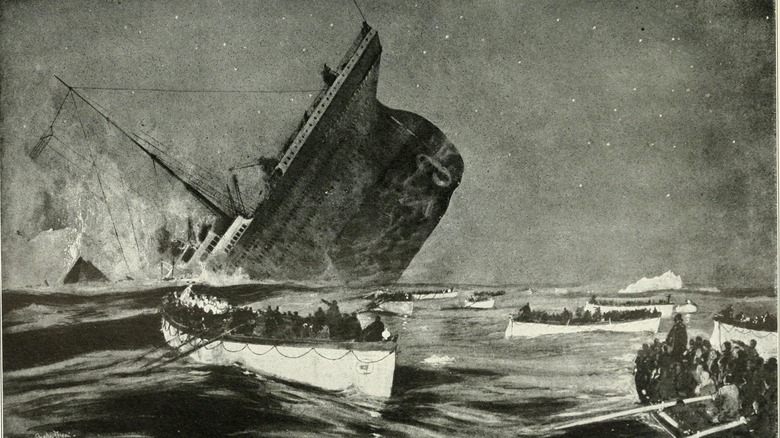 Illustration of Titanic sinking, 1913