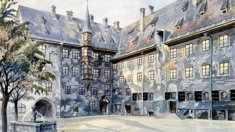 Painting of a building in Munich by Hiter