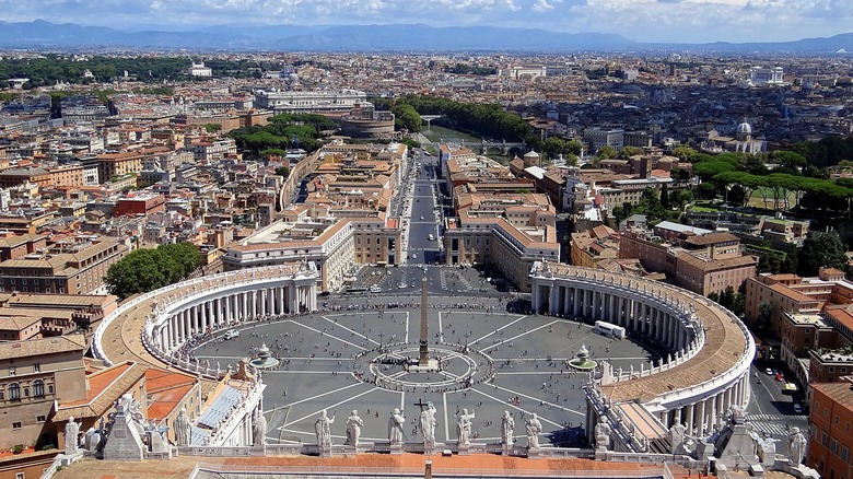 View from the dome of St. Peter's Basilica over St. Peter's Square 