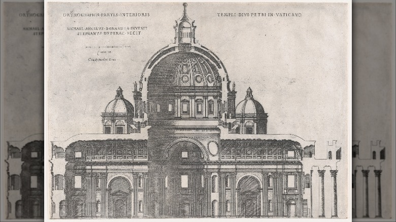 Cross section of St. Peter's Basilica, 16th century