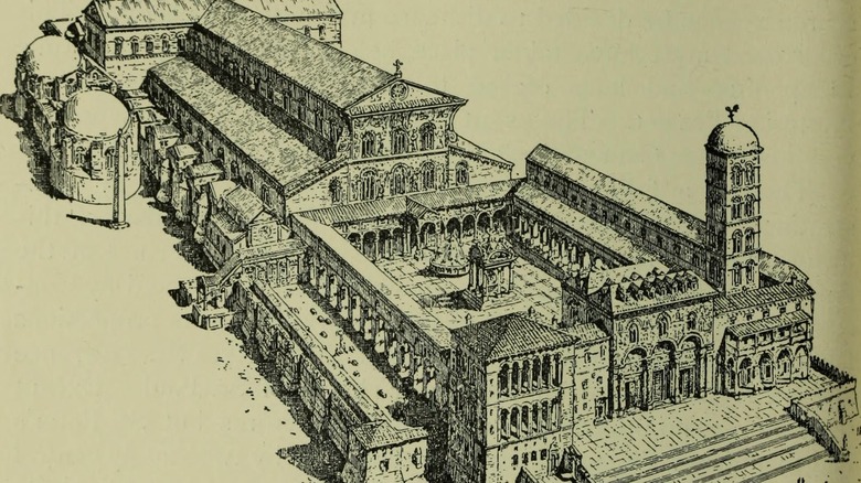 Illustration of Old St. Peter's Basilica, 1911