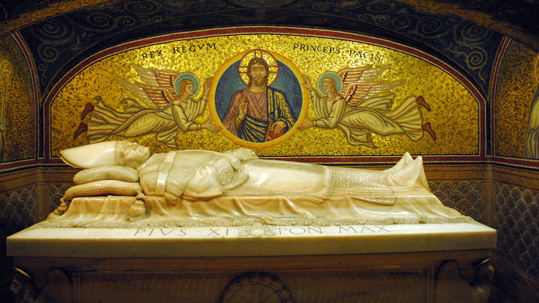 Tomb of Pope Pius XI in the crypt at St. Peter's Basilica.